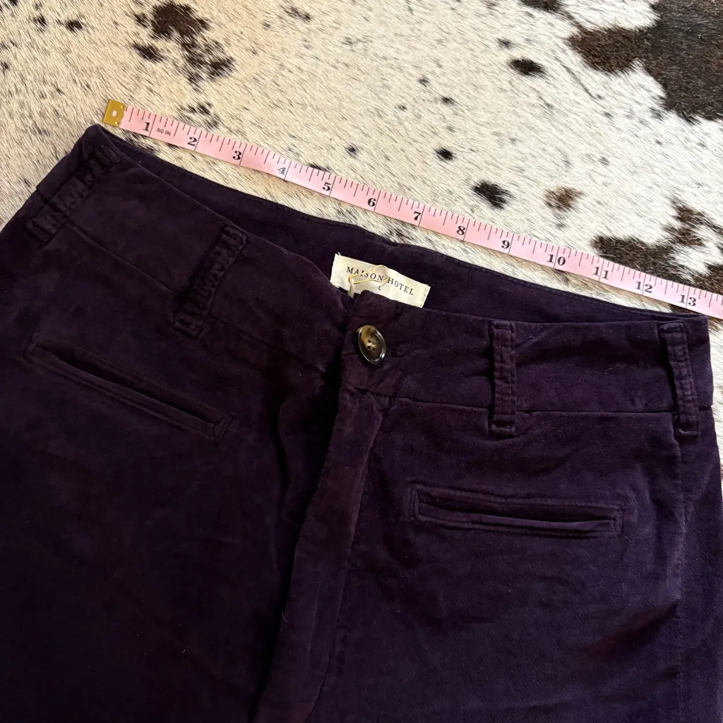 MAISON‎ HOTEL Viva Pant Wide Leg In Deep Purple NWT Size Large Velvet - Image 8