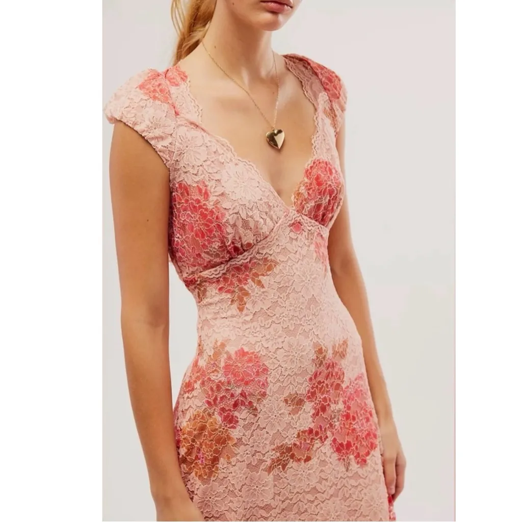 Free People Dainty Ethereal Butterfly Babe Lace Maxi Dress Antique Floral Medium - Image 12