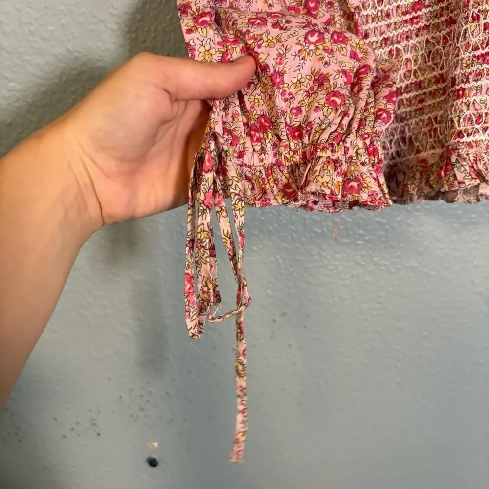 Anthropologie Ranna Gill Floral Pink Smocked Long Sleeve Blouse Size XS Feminine - Image 7