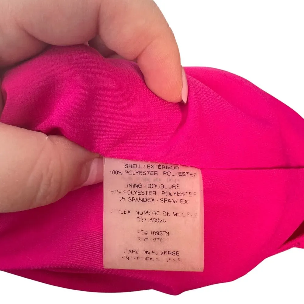 Alice + Olivia  Mini Dress‎ Mock Neck Cut-Out Back Zipper Hot Pink Size Medium - Image 12