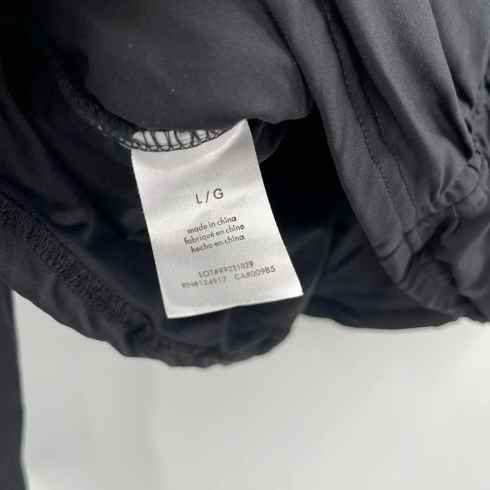 RACHEL PARCELL Top Size Large Ruched Fitted Mockneck Long Sleeve Black Spandex - Image 10