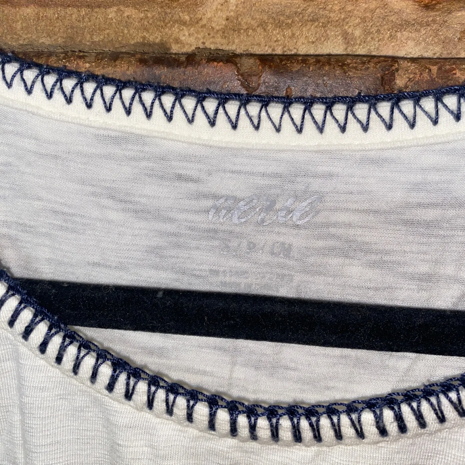 Aerie Cream Whip Stitch Sleeveless Burnout Tank Top Women's Size Small - Image 3