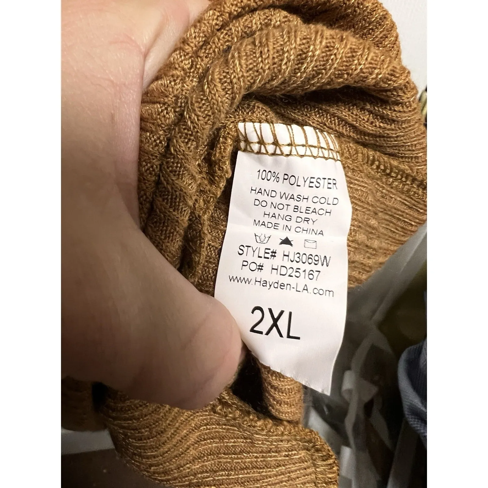 017-008 Hayden Los Angeles Boho Fall Tan Dress‎ Size 2xl Tunic 3/4 Sleeve Pocket - Image 6