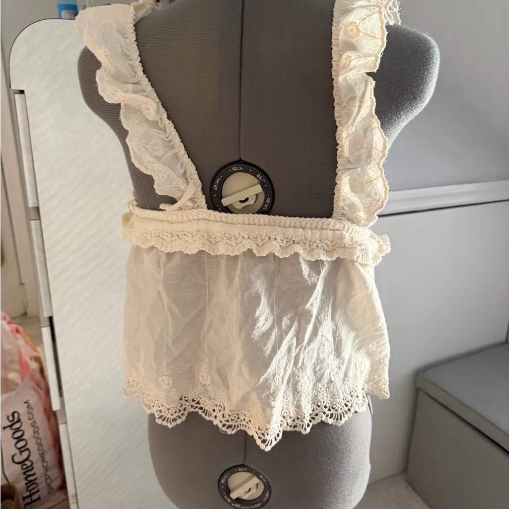 Zara crocheted top with tie front - Image 2