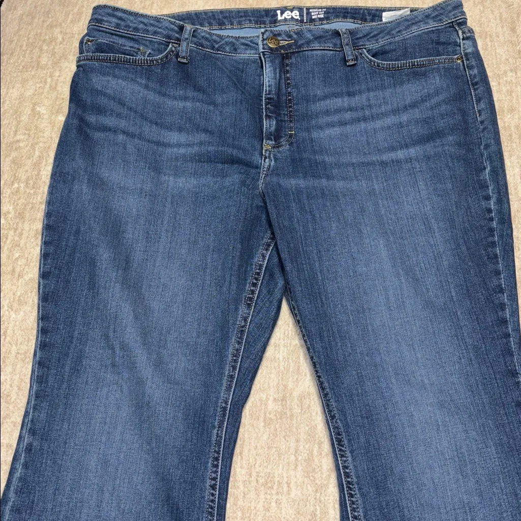 Plus 20 womens stretch bootcut jeans blue denim Lee mid hi rise - Image 2