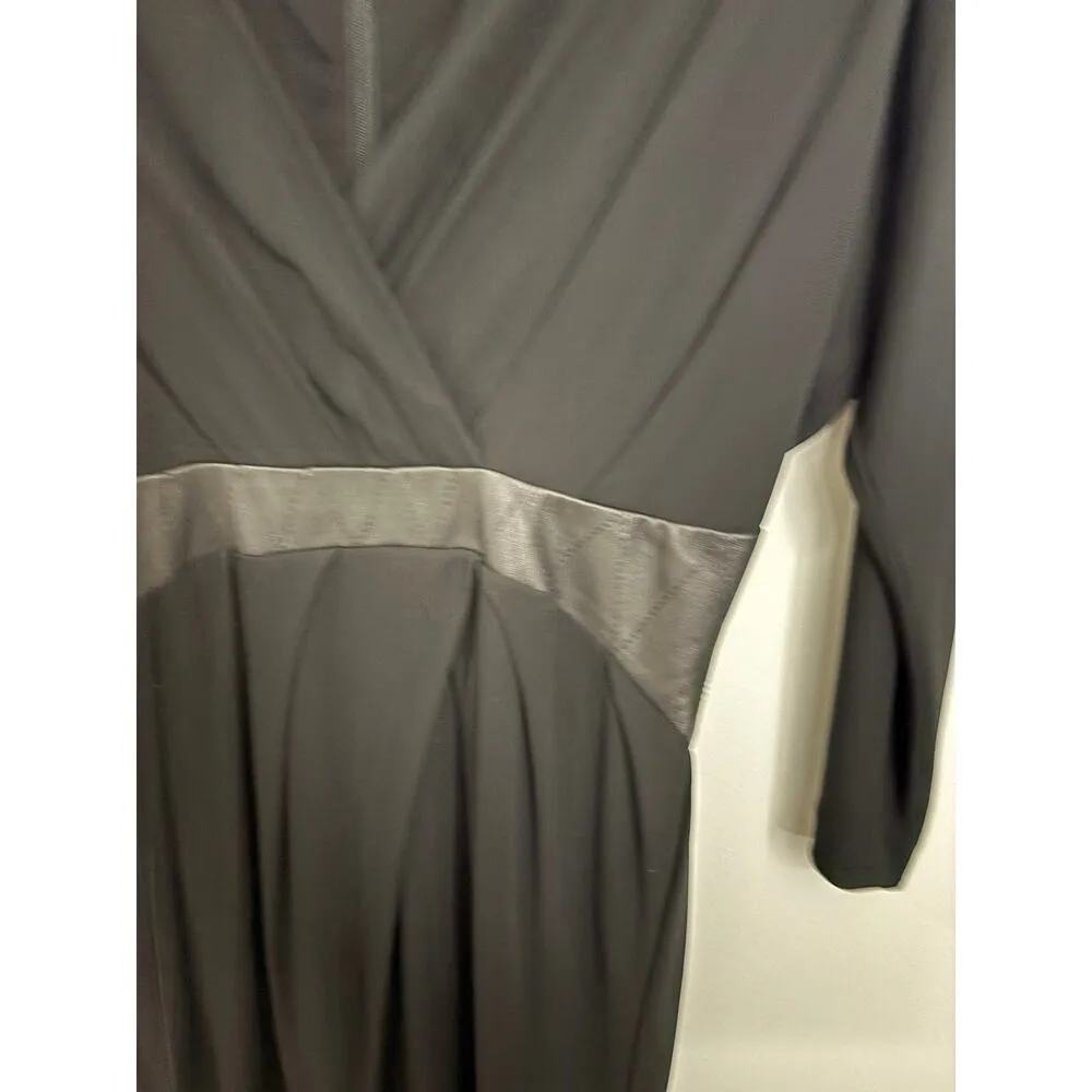 Roberto Cavalli Dress Womens IT40 US4 Midi Sheath Black V-Neck Long Sleeve - Image 3