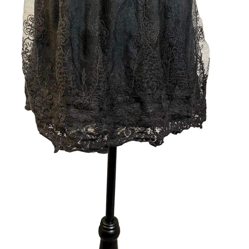 Cato Black Lace Floral Sleeveless Blouse Women's Size Large - Image 6