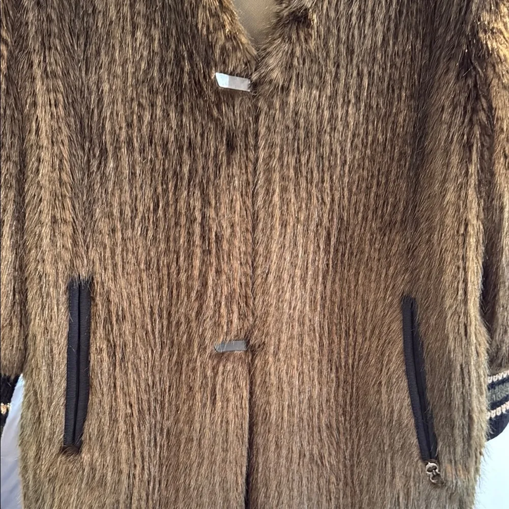NWOT OTTOD AME green Teddy Jacket with Soft Texture and Relaxed Fit Brown Size 4 - Image 4