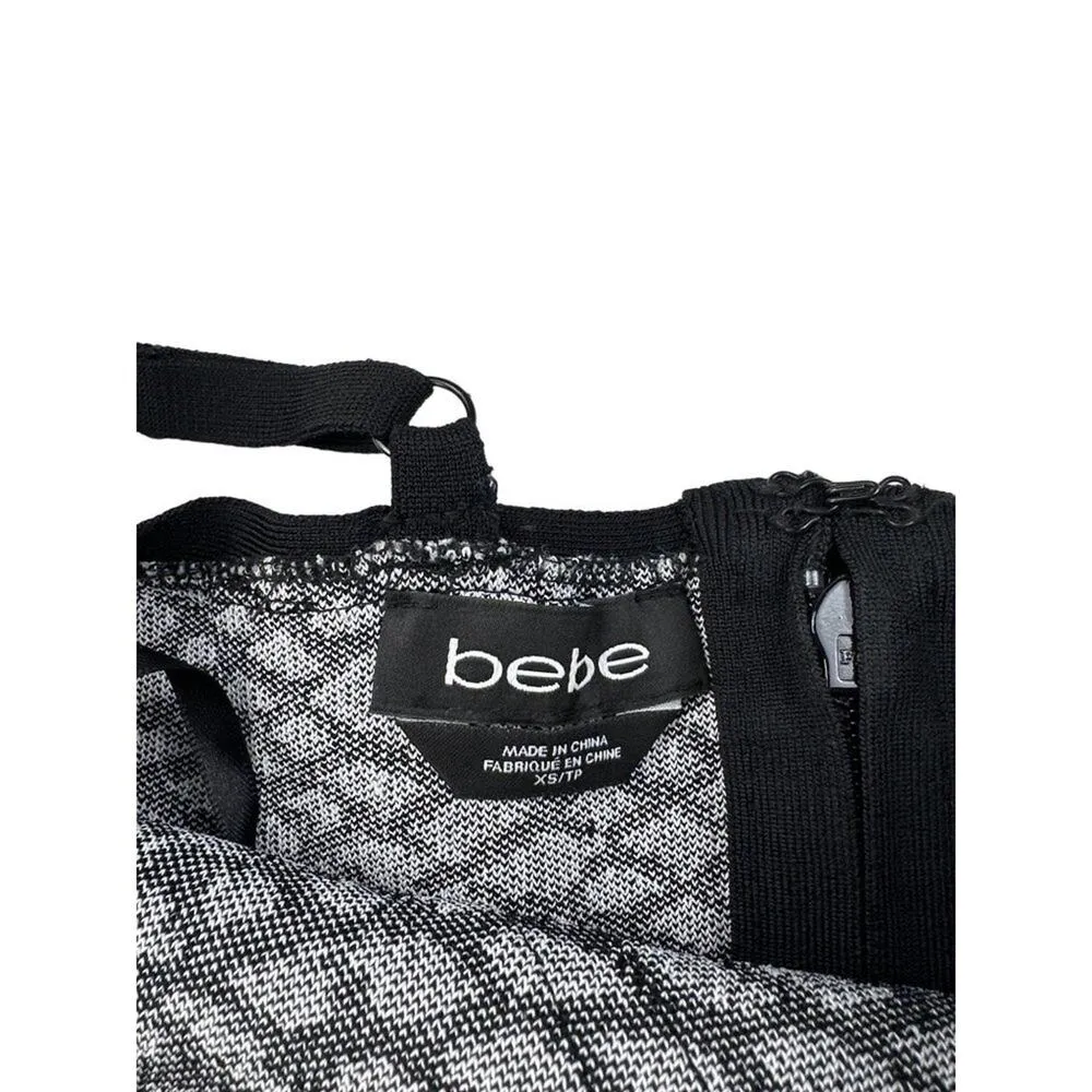 Bebe - Bodycon Mini Dress in Black and White - Image 2
