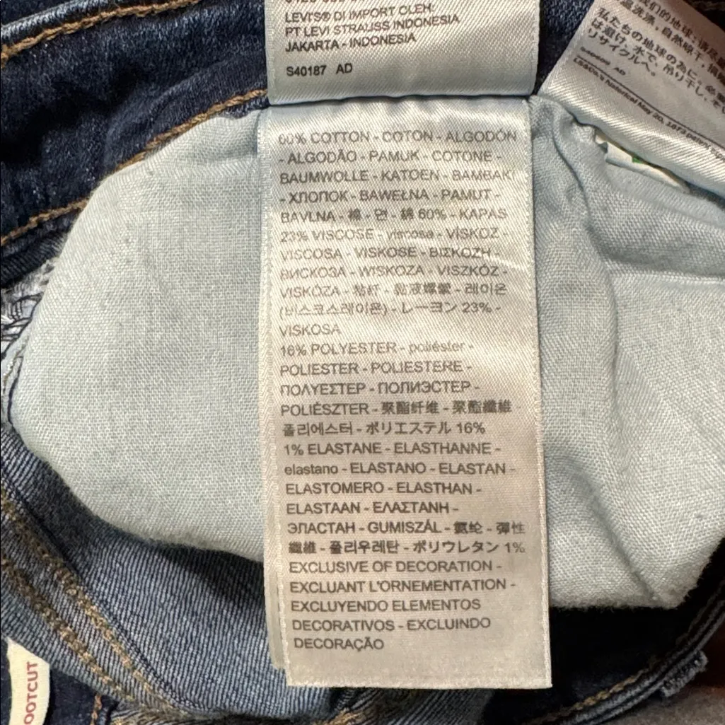 Levi's 725 High Rise Boot Cut Classic Blue Jeans size W30 x L34 long inseam - Image 12