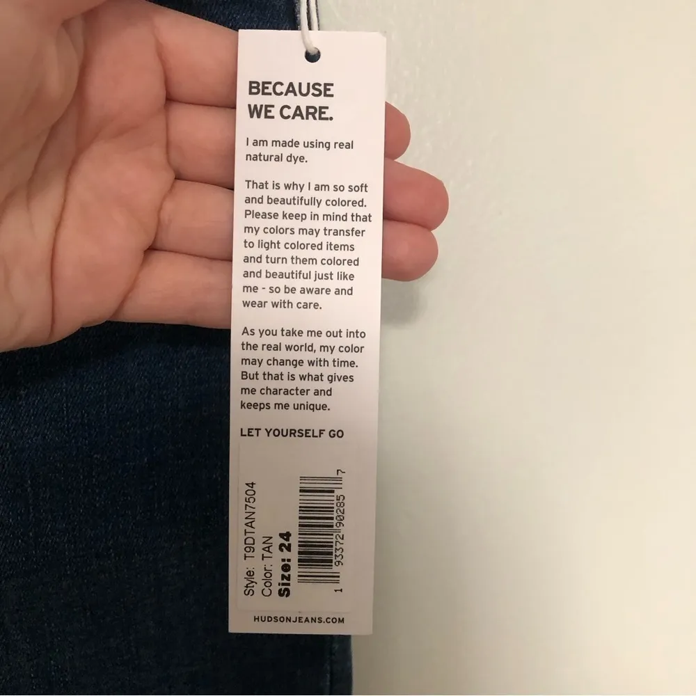 Hudson Blair High Rise Straight Crop Jeans Rolled Cuff New 24 - Image 3