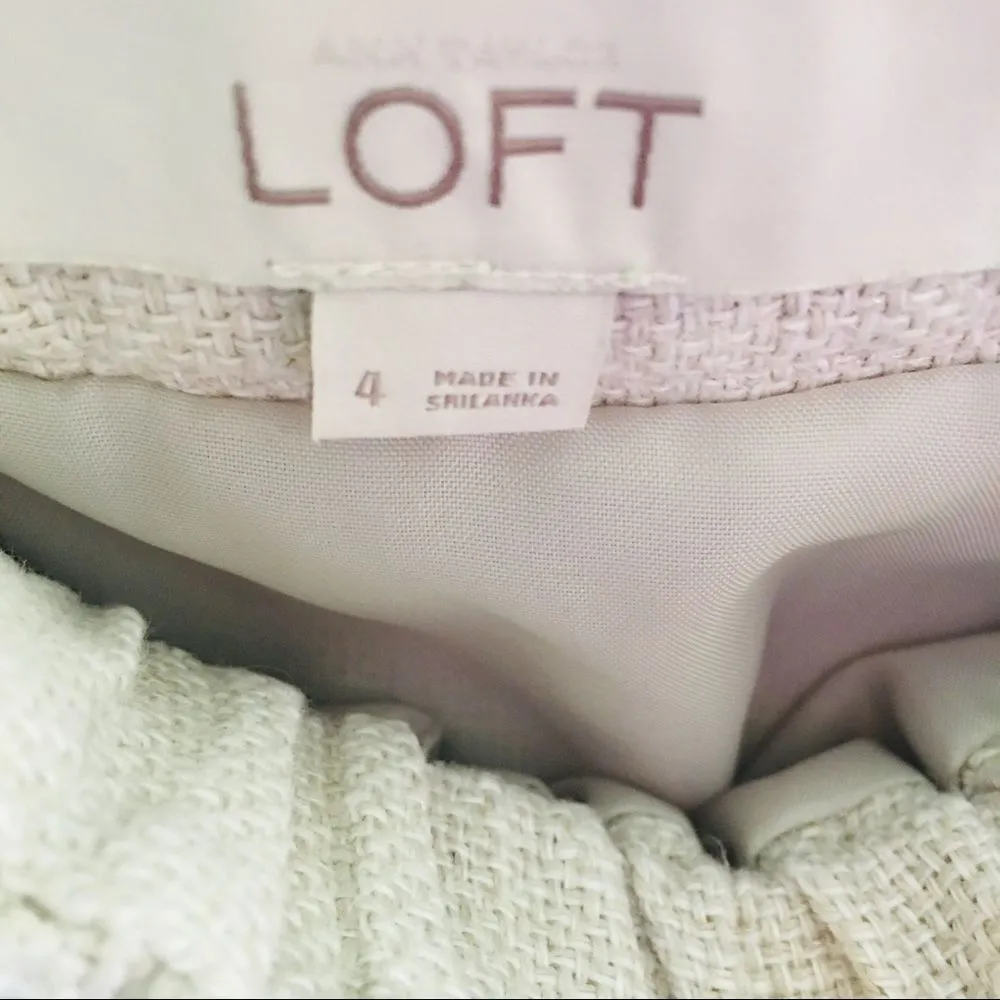 Ann Taylor LOFT Natural Linen Mini Skirt - Image 3