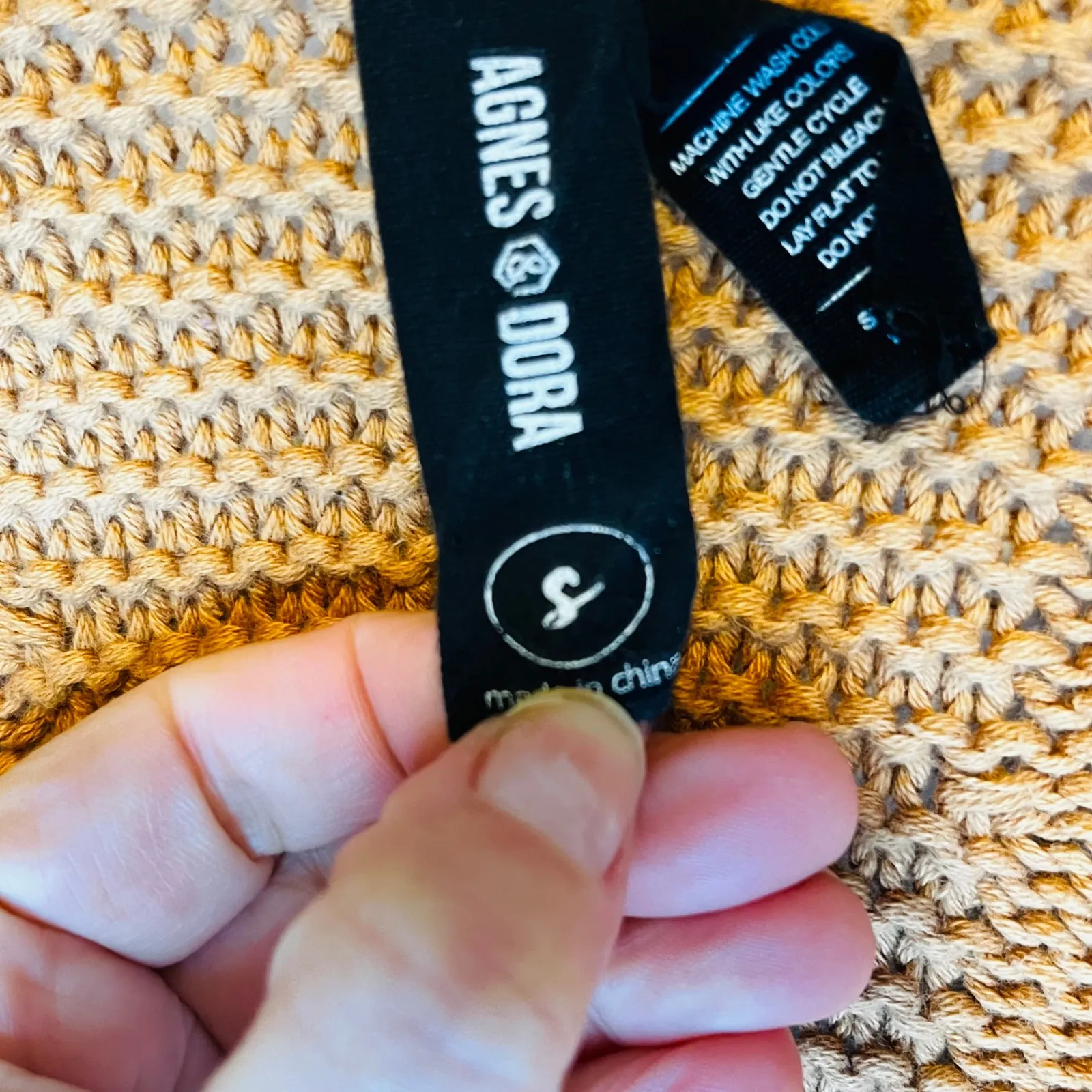 AGNES & DORA Cozy Cable Knit Long Cardigan Sweater Women's S Camel Brown - Image 5