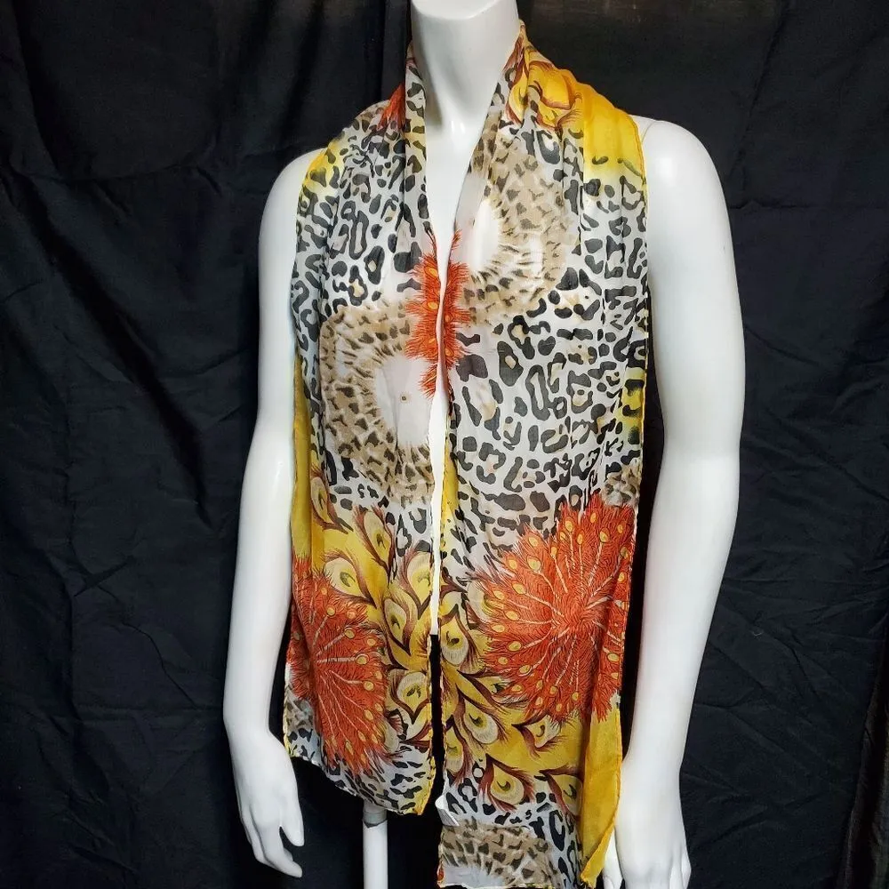 Ganz Animal Print Polyester Scarf Orange - Image 2