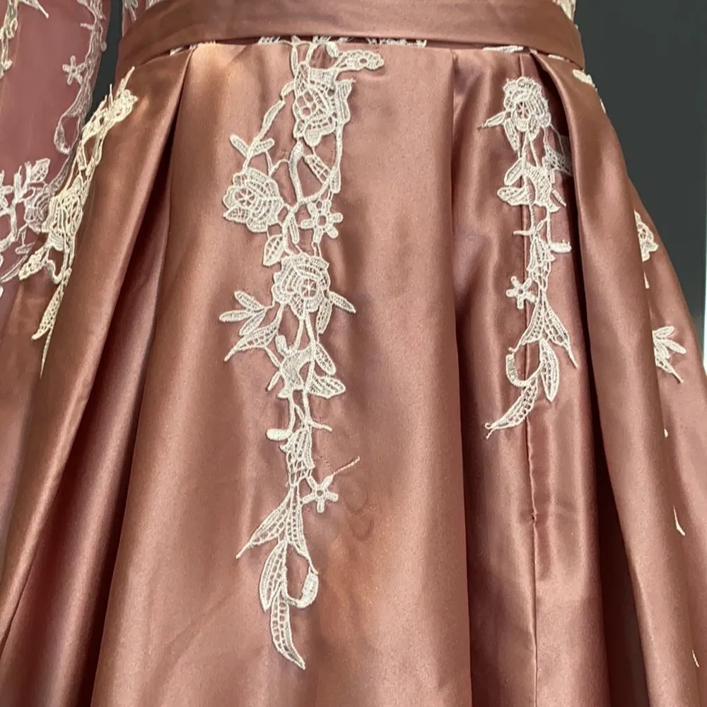 Women’s Dusty Pink One Shoulder Full Length Prom Party Dress Size M **READ** Size M - Image 10