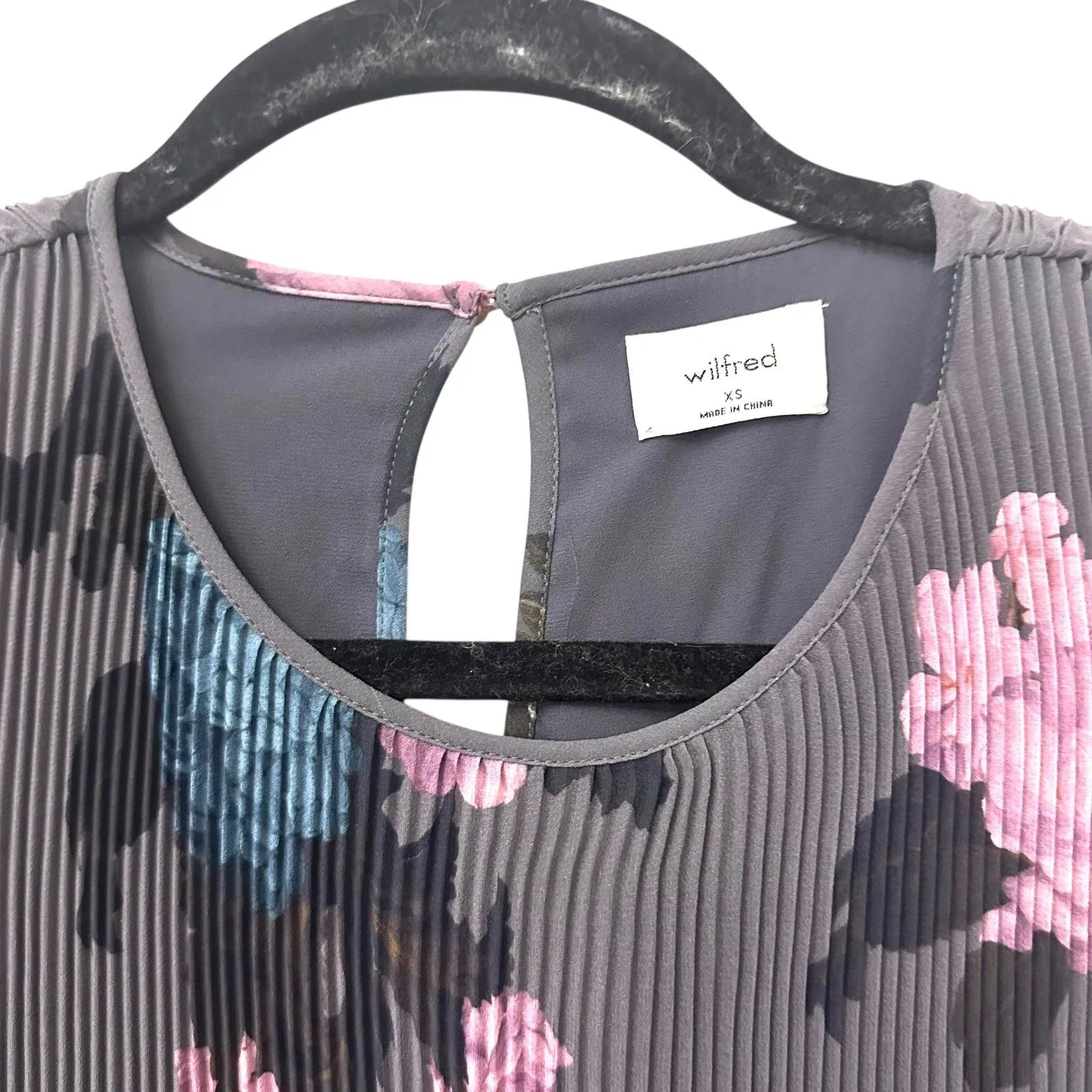 ARITZIA Wilfred Daydreamer Pleated Foral Midi Dress‎ Gray Sz XS - Image 6