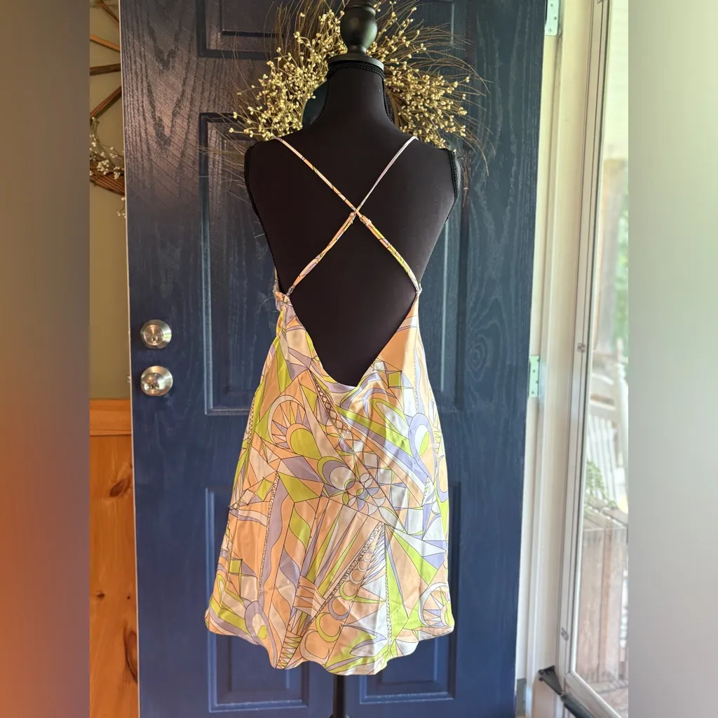 Zara Multicolor Cutout Backless Side Zip Dress size L - Image 5