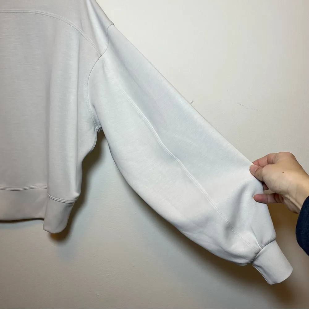 Lululemon Perfectly Oversized Cropped Crewneck Sweater Softstreme White Opal 4 - Image 12