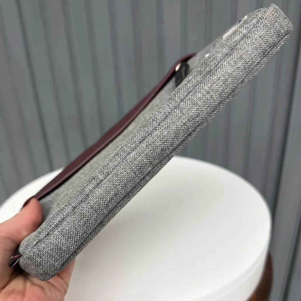 Herschel Supply Co. Grey & Maroon Small Zip Pouch – 9x6.5” - Image 8