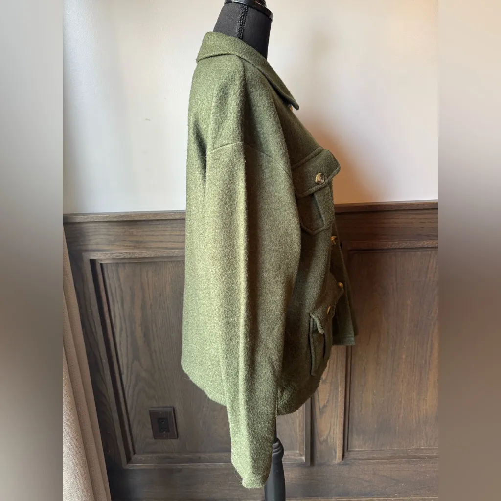 One Step Up performance fleece Olive Green Jacket - Image 4