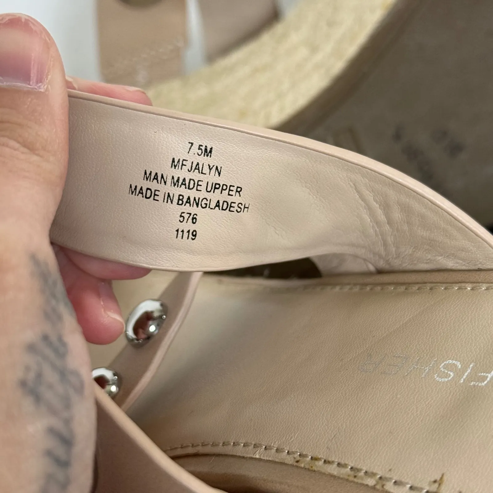 Marc Fisher Jalyn Natural Flatform Espadrille‎ Sandals Size 7.5M - Image 11