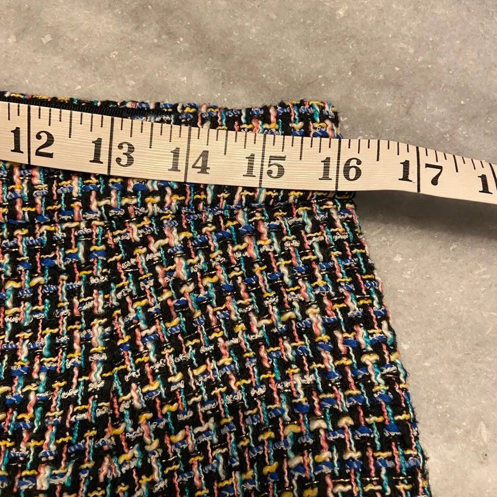 J. Crew Size 6 No. 2 Pencil Skirt in Black Metallic Tweed Rainbow Gold Lined - Image 11