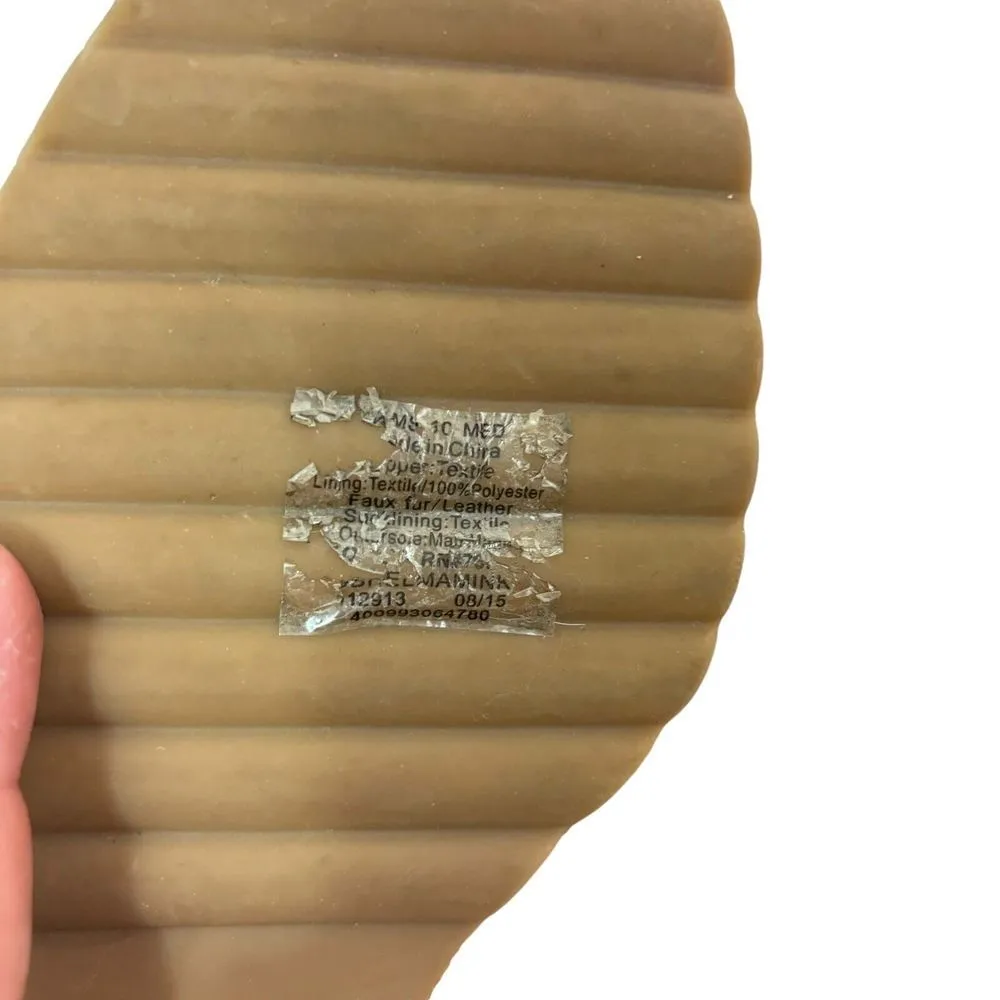 Dana Buchman Brown Lace Up Wedge Ankle Booties Fur Trim Faux Suede Helma Size 10 - Image 9