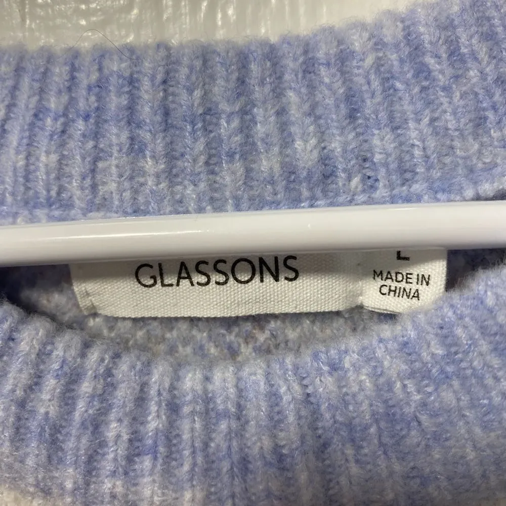 Glassons Blue Oversized Marbled Sweater size Large - Image 3