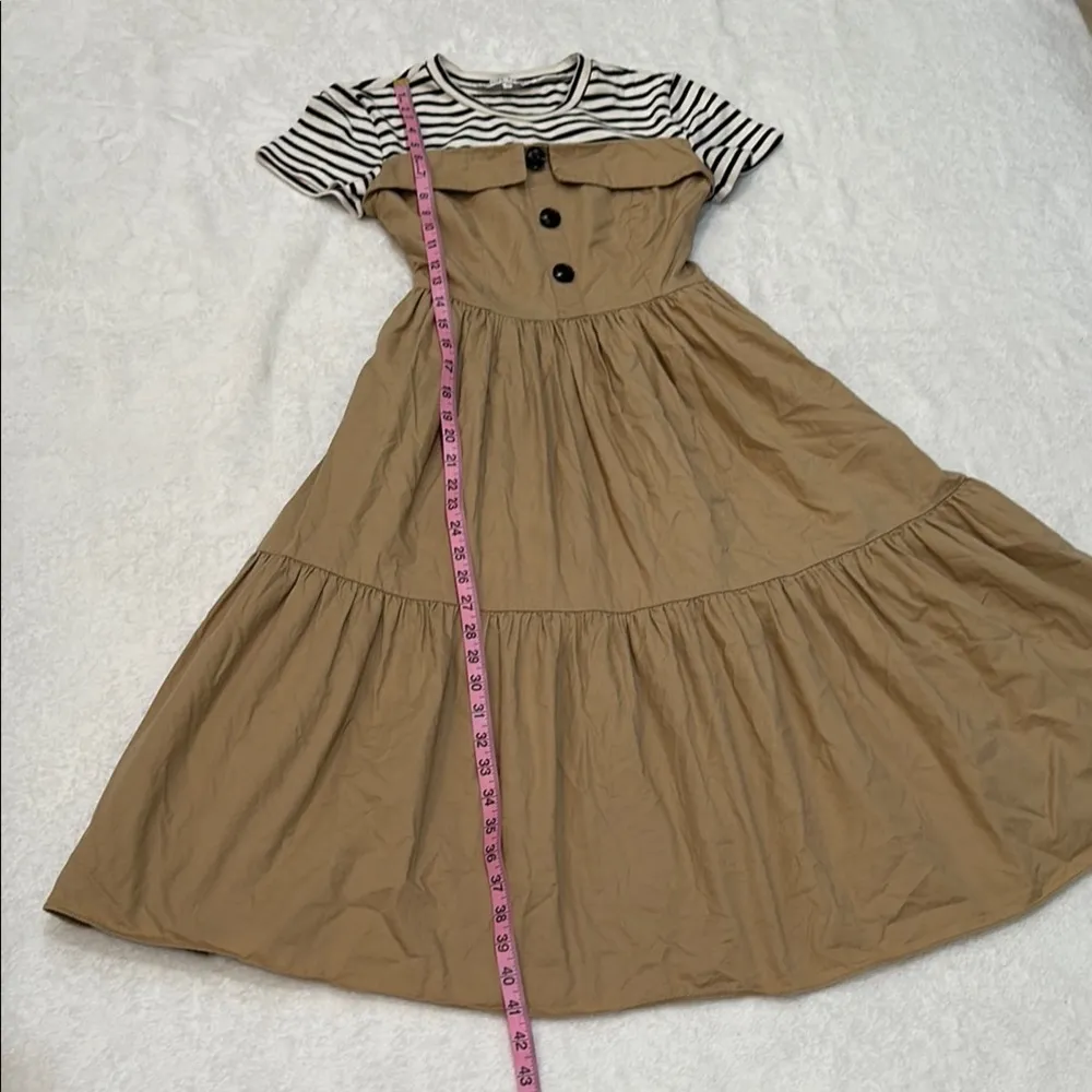 English Factory Brown Pleated Sundress with Raglan Sleeves Size XS - Image 5