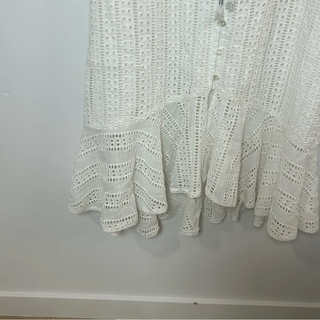 Farm Rio Isolde dress White Eyelet Midi Dress size small - Image 5