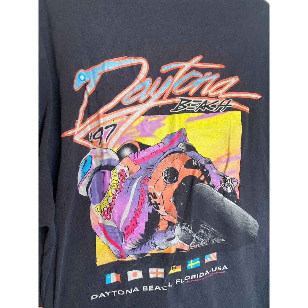 J Galt/ B Melville Retro Daytona Beach 97 Vintage Long Sleeve T-Shirt Sz Lg - Image 4