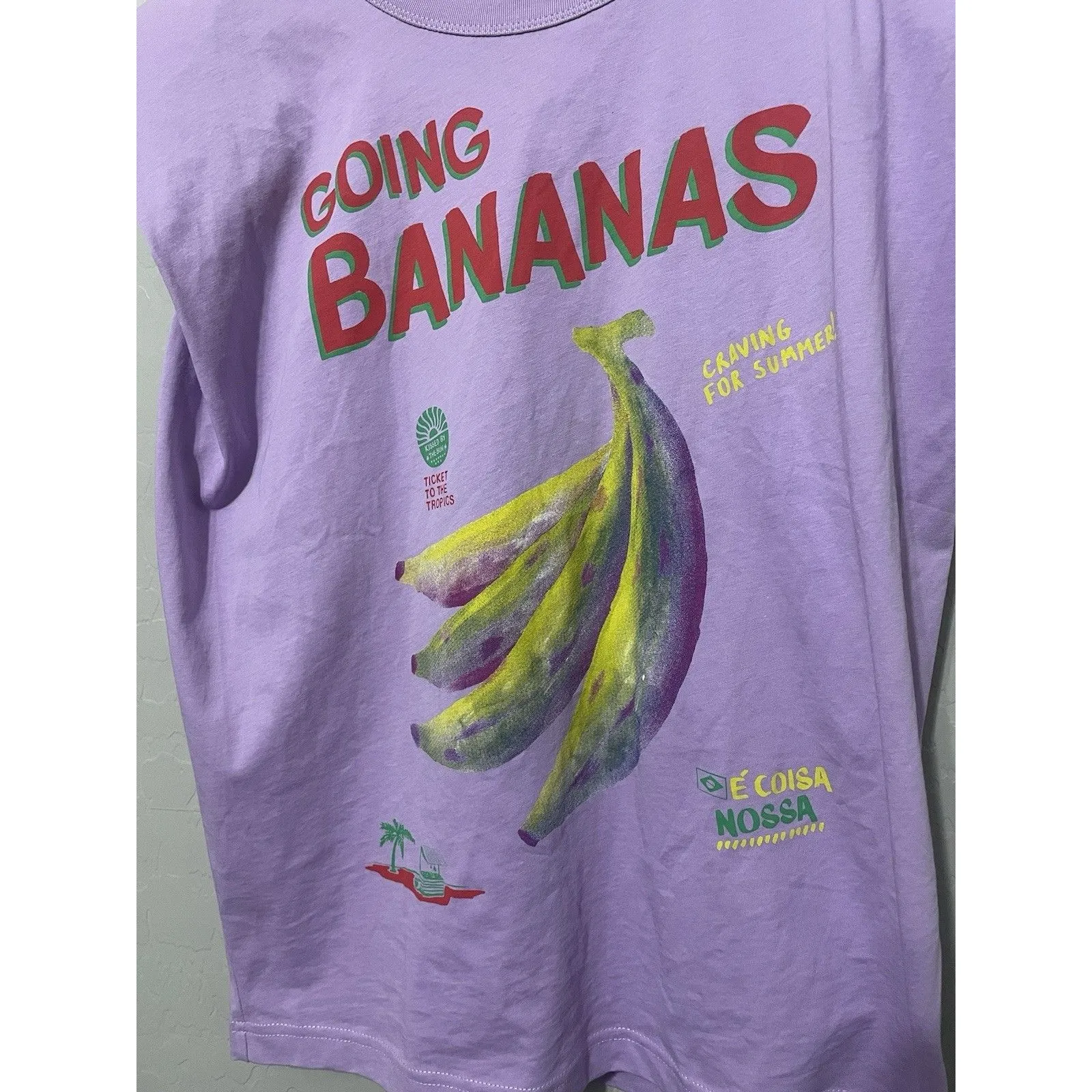 FARM Rio Going Bananas Graphic Print Muscle Tank Sz XS Top Tropical Vacation - Image 2