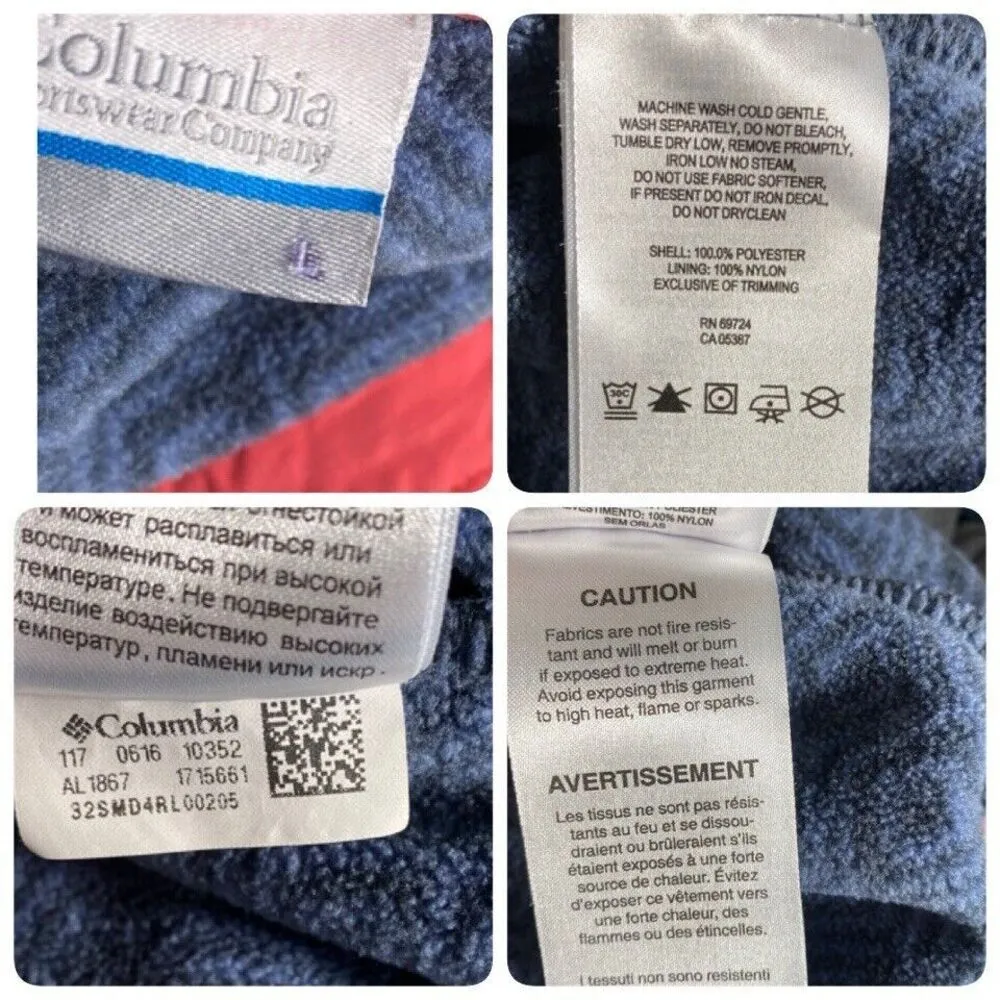 Columbia Women's SIZE LG Half Snap Mountain Side Diamond Printed Fleece Pullover - Image 9