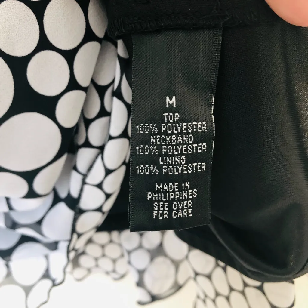 AB Studio Black and White Polka Dot Women's Top Size M - Image 8