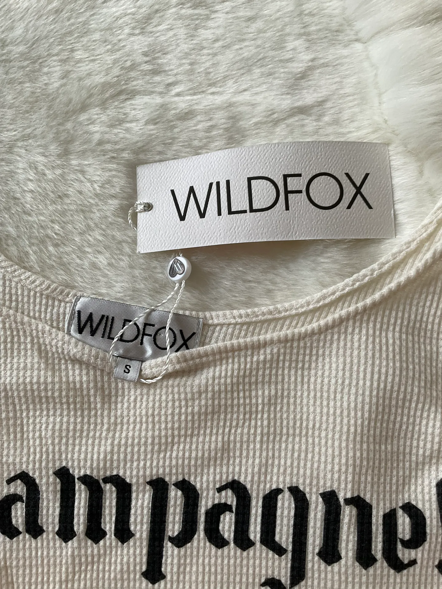 Wildfox Champagne Graphic Thermal Top - Image 4
