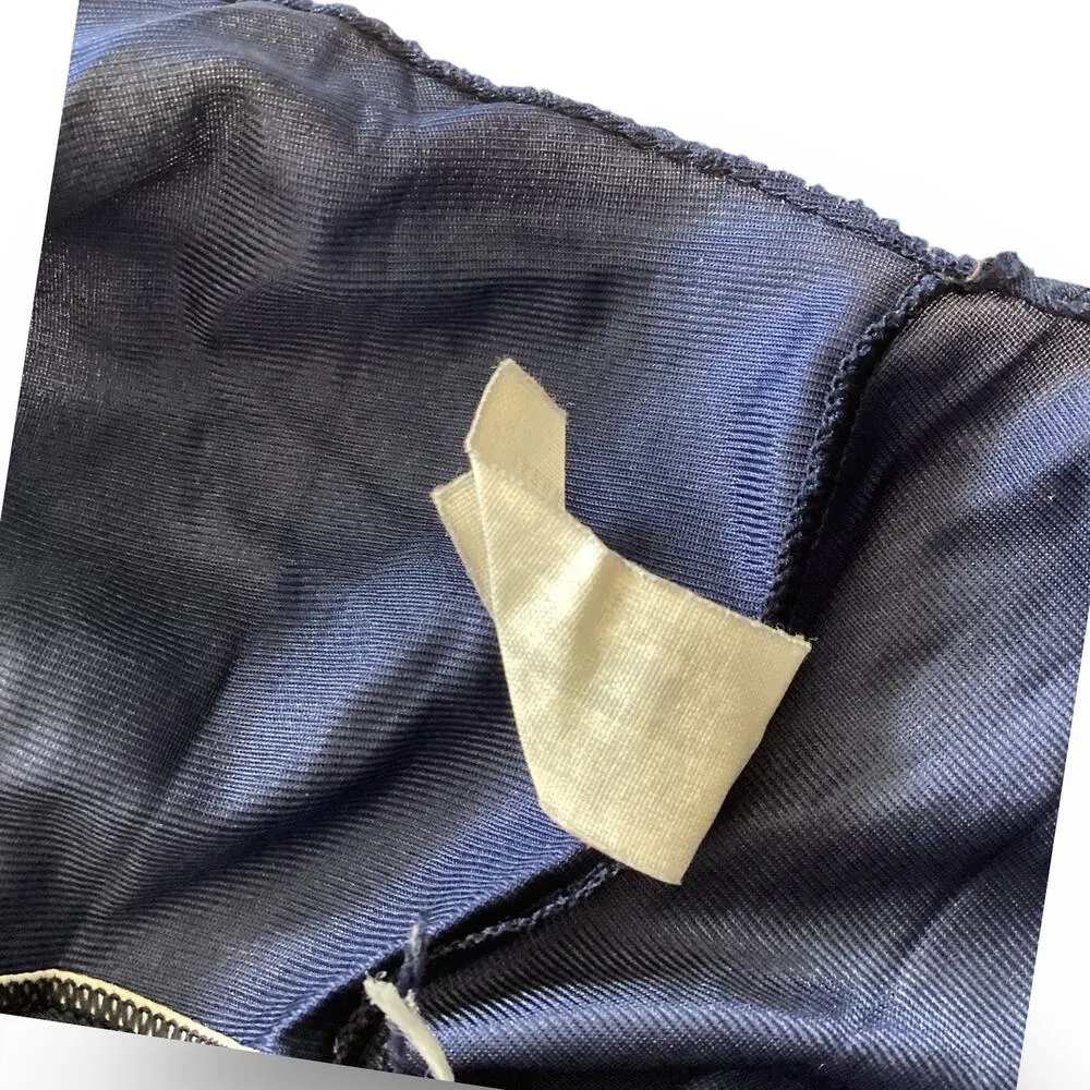 Vintage Navy Blue Sheer Nightgown - Image 5