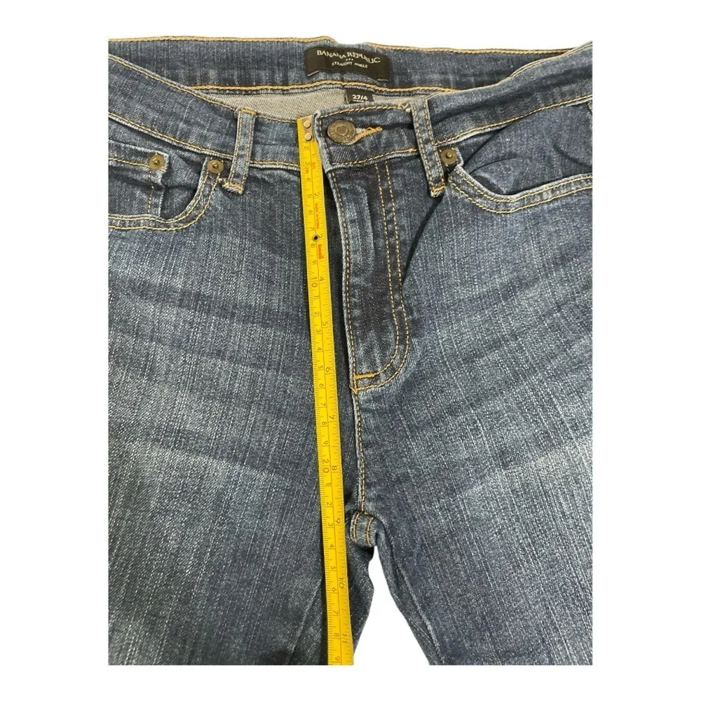 BANANA REPUBLIC Factory women's Straight Ankle Medium wash jeans Size 27 /4 EUC - Image 12