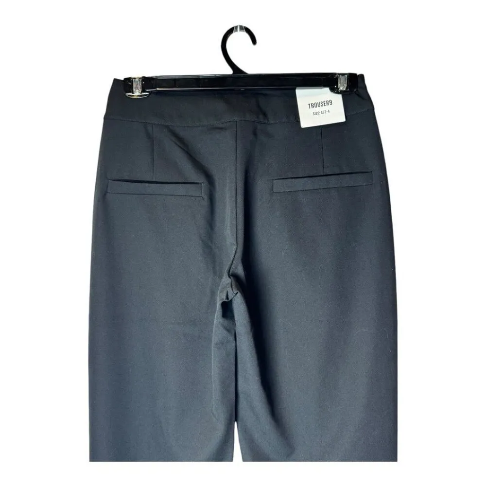 Trouser9 Pants Women Small Black Pleated Baggy Tapered Leg‎ Trousers Career NWT - Image 4