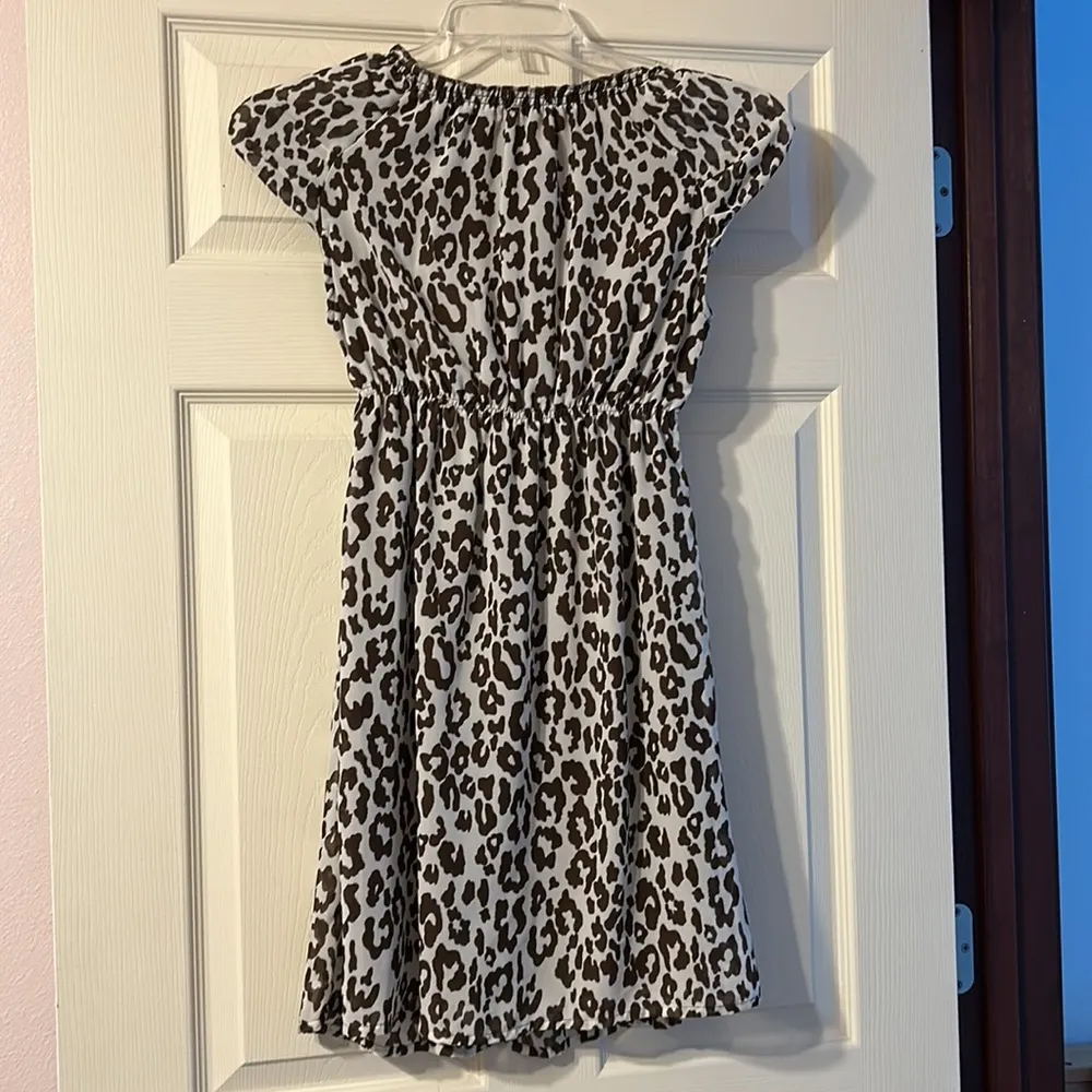 Belle Du Jour Brown & White Leopard Print Dress Small - Image 4