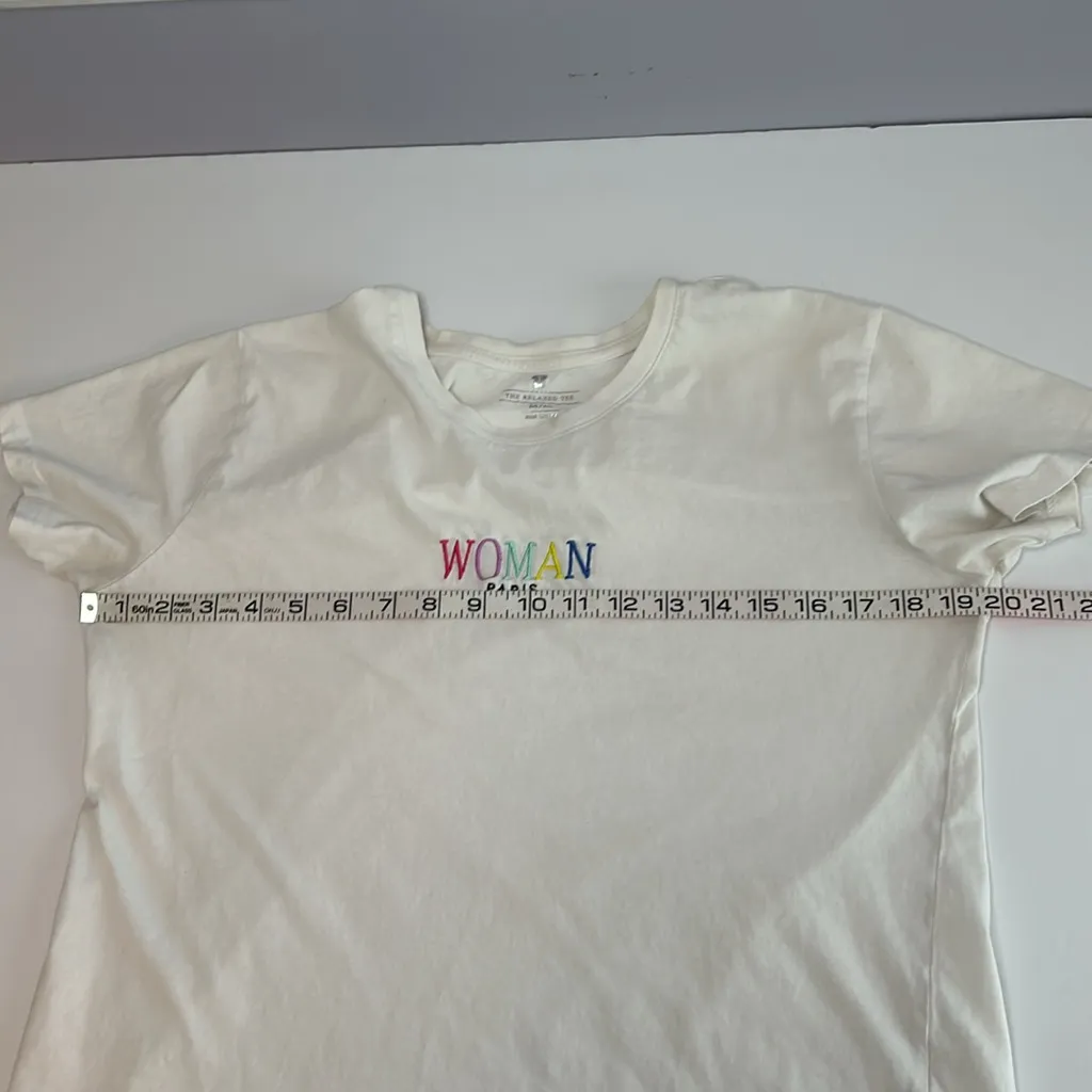 Cotton On Woman Paris short sleeve T-shirt with rainbow embroidery on the chest - Image 6