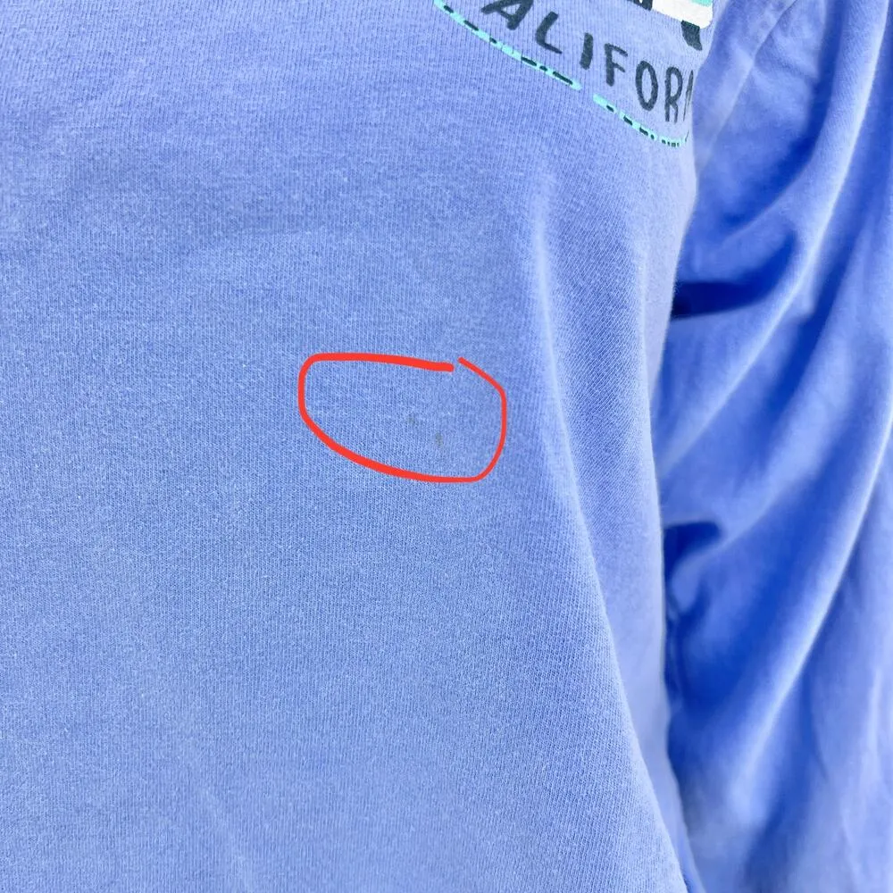 Blue 84 SMALL Blue Lake Tahoe California Long Sleeve Crop Tee Shirt T-Shirt - Image 8