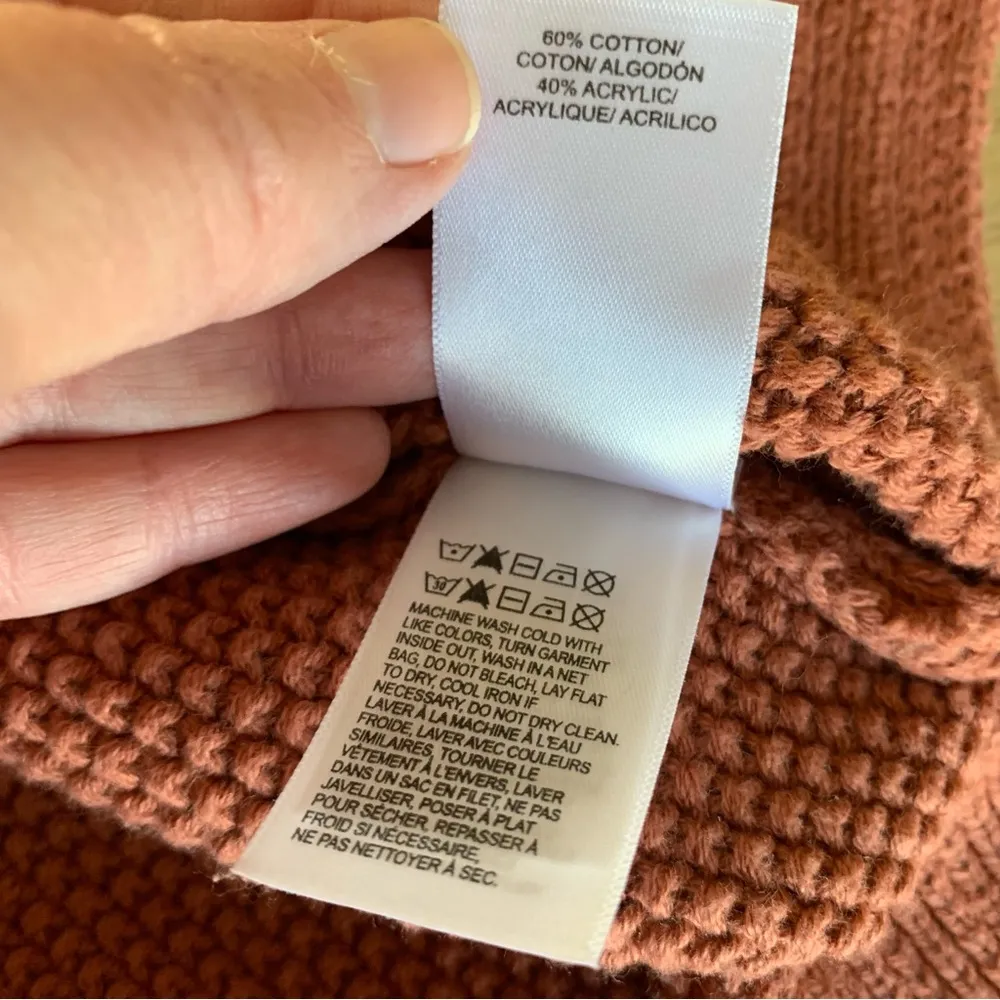 Brick Red V-Neck Pullover Sweater L - Image 7