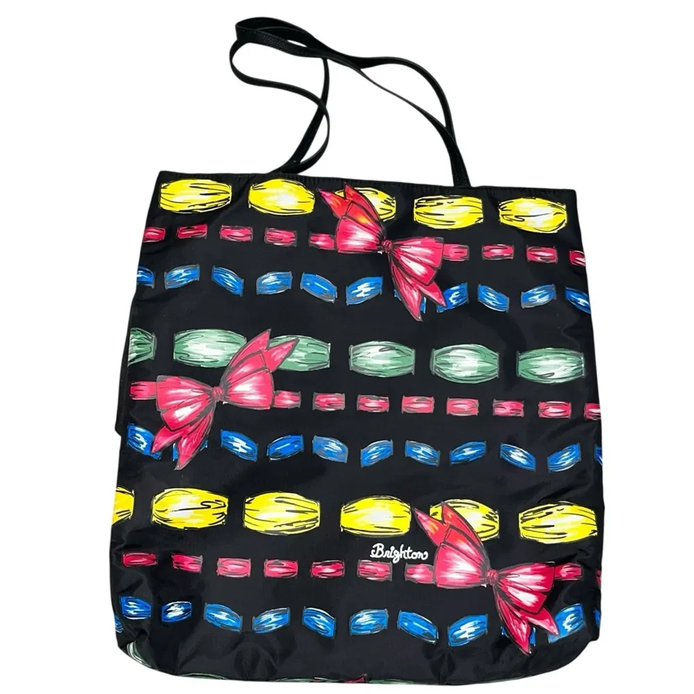 Brighton Take a Beau Black Large Bow Tote Bag Shopper Handbag Purse - Image 2