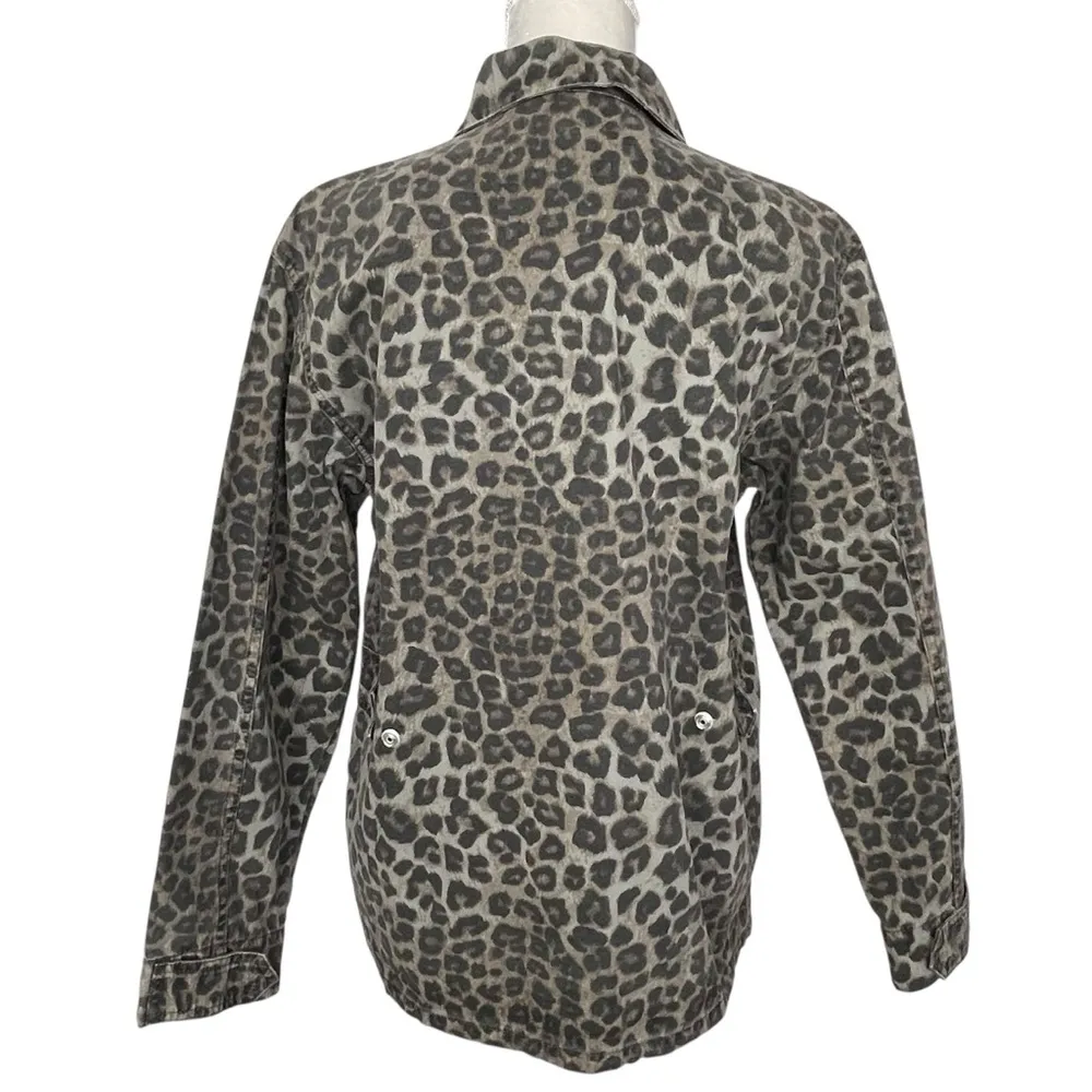 Good American Leopard Print Utility Jacket Women’s Size 2 M Pockets Animal Print - Image 6