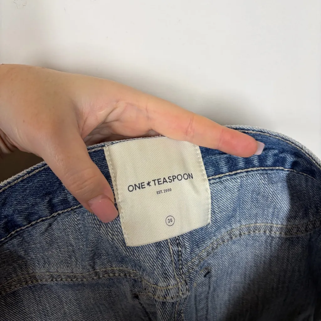 One Teaspoon Bandit Denim Jean Shorts Size 26 - Image 5