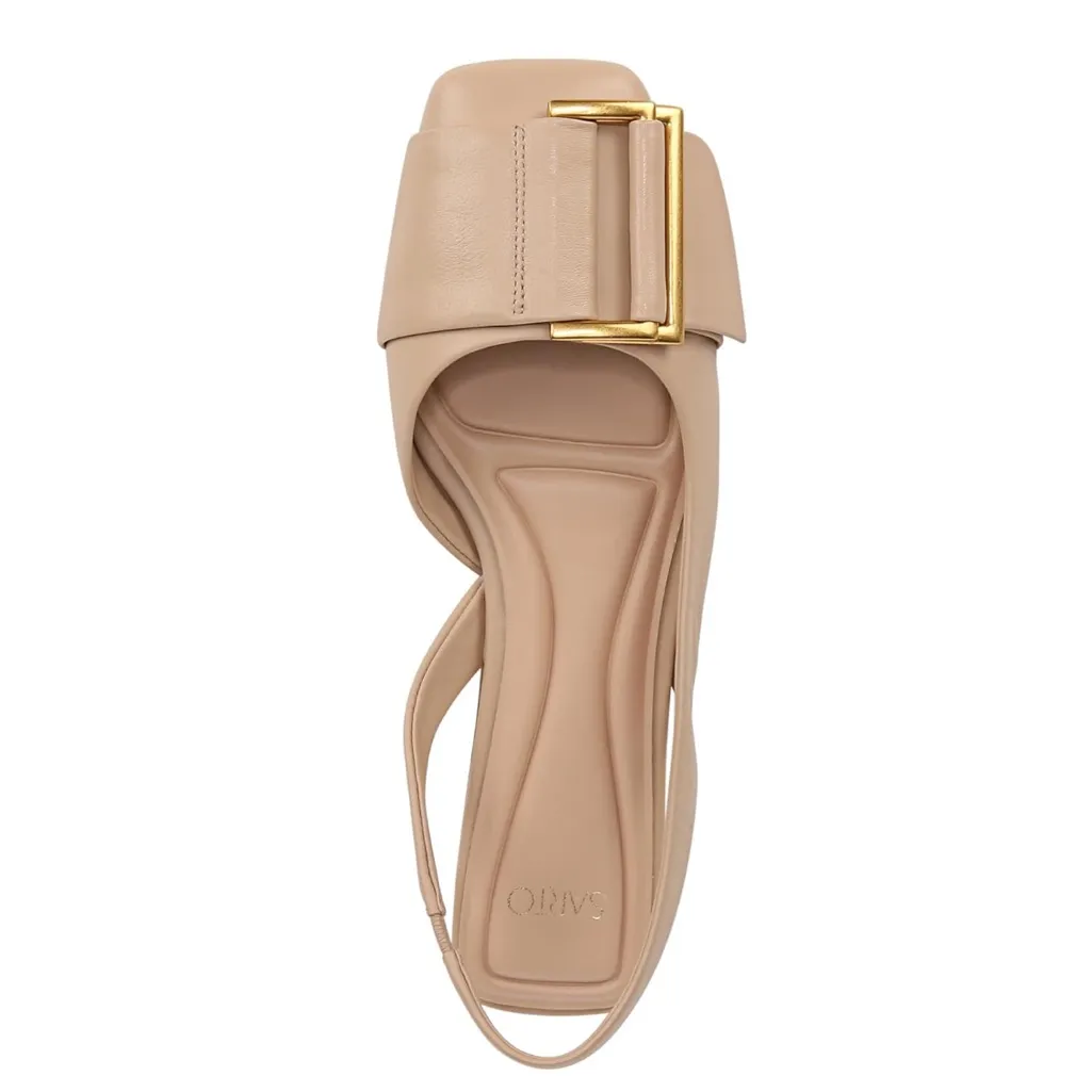 Franco Sarto Women's Classic Leather Ballet Flat Sling Backs Beige Sz 8 - Image 2