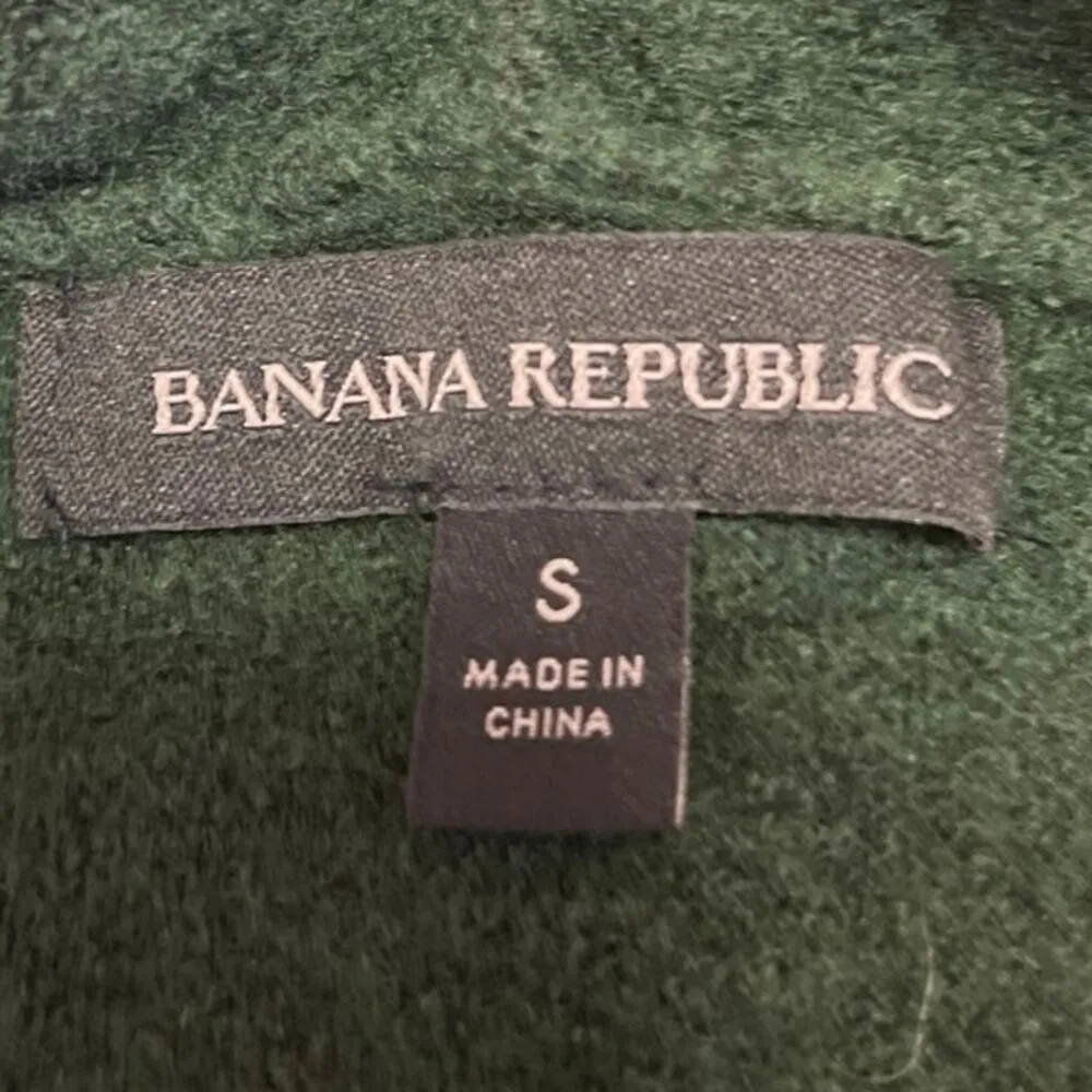 Banana Republic Green Wool Knit Long Sleeve Faux Wrap V-Neck Sweater Top Size S - Image 3