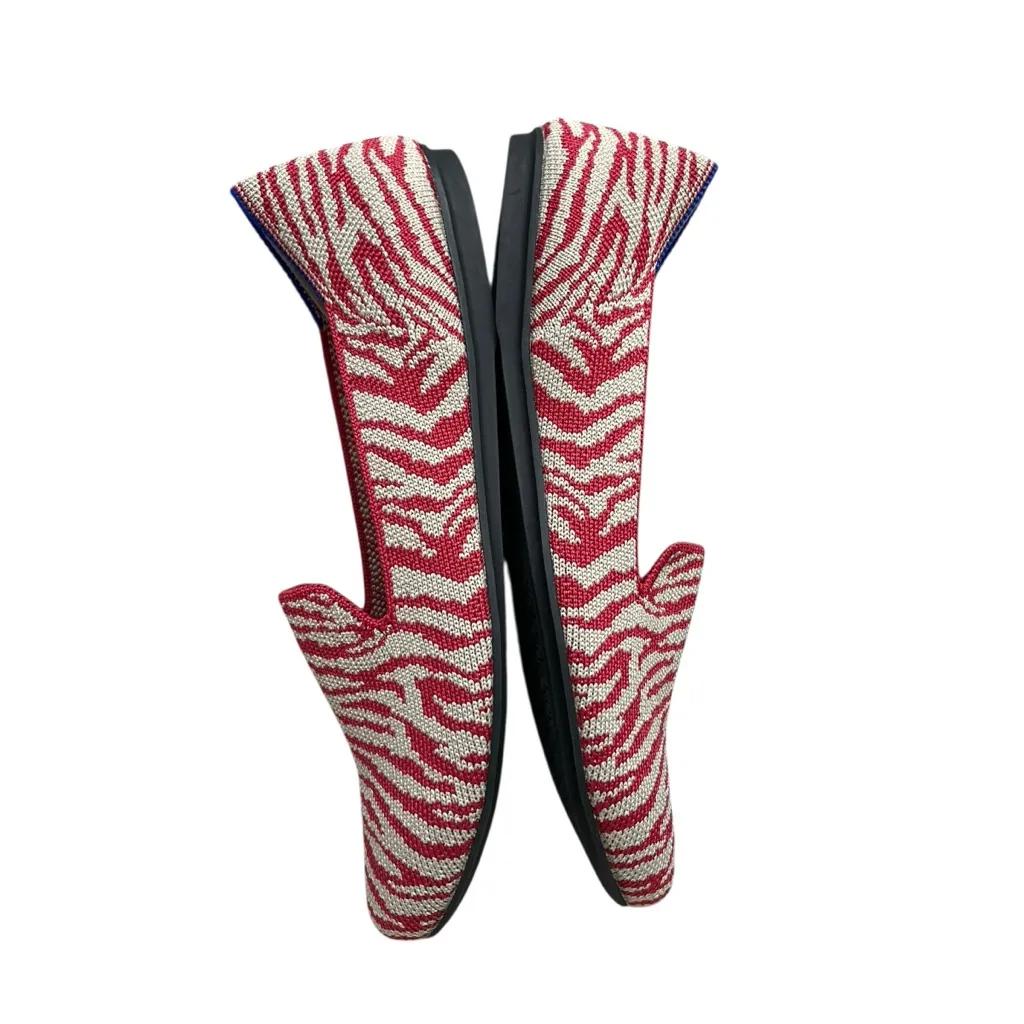Rothy’s Loafer Zebra Print Shoes Women’s Size 6 Red Tan Washable Comfortable - Image 7
