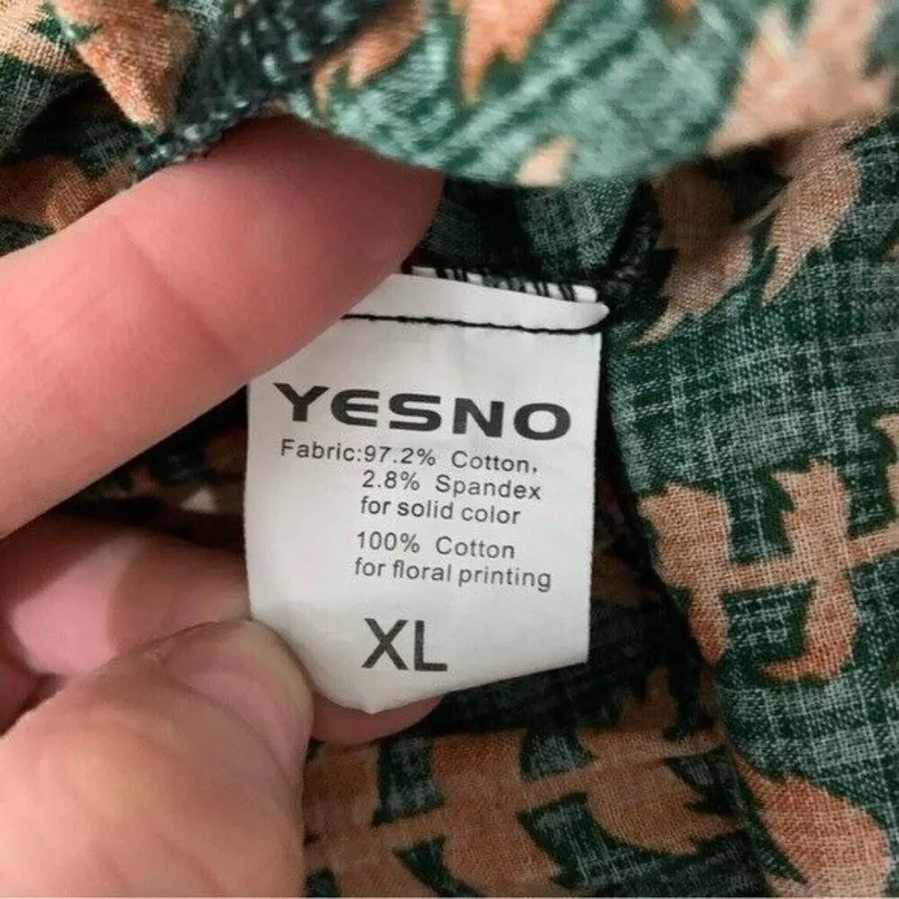 Yesno‎ XL Green Floral Print Sleeveless Dress Boho Cottagecore Casual Aesthetic - Image 5