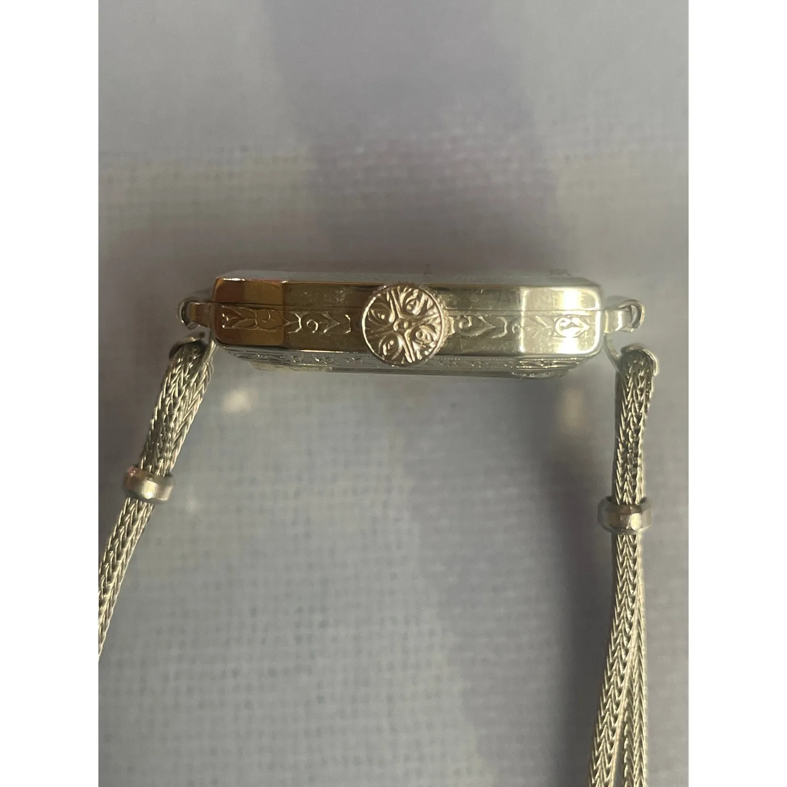 Vintage 1920s GRUEN 14K White Gold Filled Nurse's Watch RUNNING Cartouche Ladies Silver - Image 6